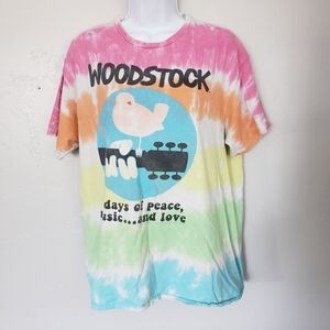 Liquid Blue Woodstock Tie Dye Short Sleeve T-shirt Large 2016 Graphic Tee Top